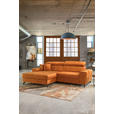 ECKSOFA  in Velours Orange   - Schwarz/Orange, Design, Textil/Metall (181/267cm) - Carryhome