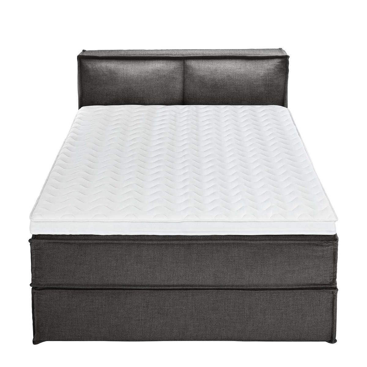 BOXSPRINGBETT 140/220 cm  in Anthrazit  - Anthrazit/Schwarz, Design, Textil (140/220cm) - home24