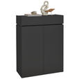 SCHUHSCHRANK in 90/121/40 cm - Schwarz/Graphitfarben, Design, Holzwerkstoff/Kunststoff (90/121/40cm) - Voleo