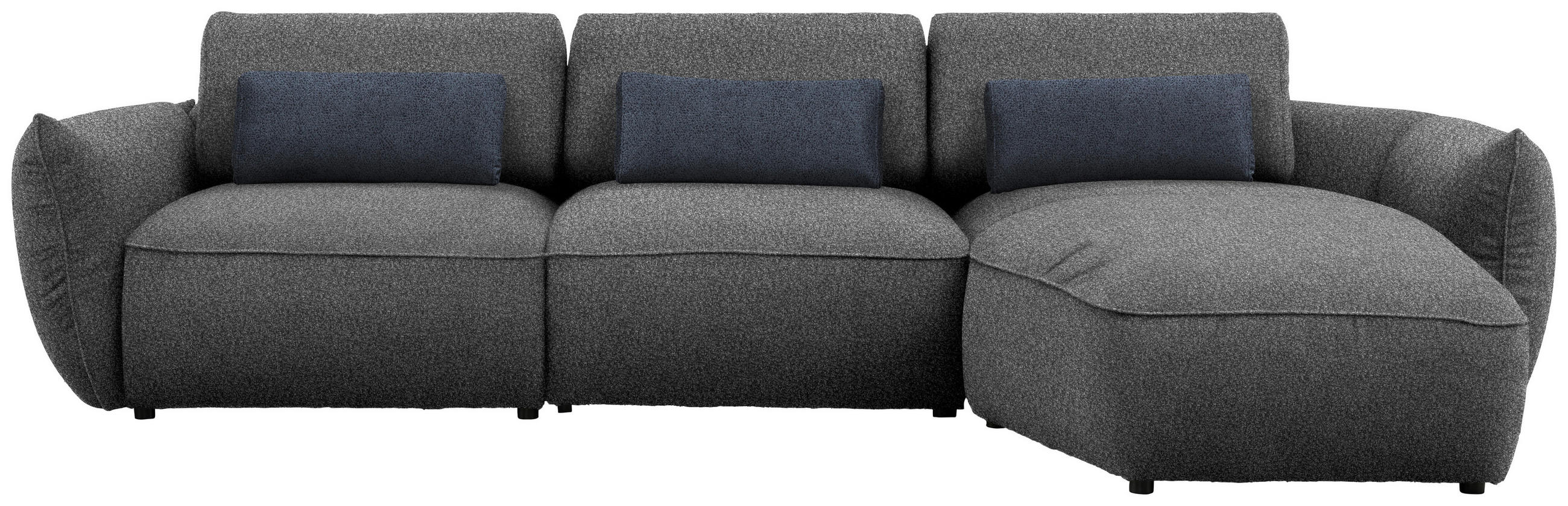 ECKSOFA  in Chenille Schlammfarben  340/190 cm  - Schlammfarben/Schwarz, Design, Kunststoff/Textil (340/190cm) - Belluti