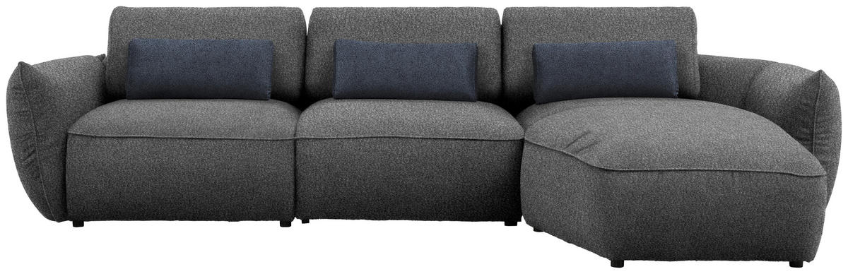 ECKSOFA  in Chenille Schlammfarben  340/190 cm  - Schlammfarben/Schwarz, Design, Kunststoff/Textil (340/190cm) - Belluti