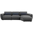ECKSOFA  in Chenille Schlammfarben  340/190 cm  - Schlammfarben/Schwarz, Design, Kunststoff/Textil (340/190cm) - Belluti