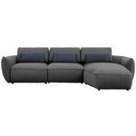 ECKSOFA  in Chenille Schlammfarben  340/190 cm  - Schlammfarben/Schwarz, Design, Kunststoff/Textil (340/190cm) - Belluti