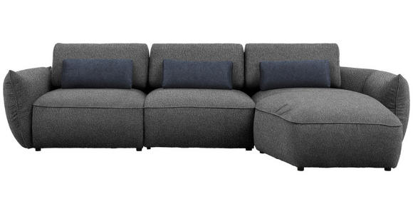 ECKSOFA  in Chenille Schlammfarben  340/190 cm  - Schlammfarben/Schwarz, Design, Kunststoff/Textil (340/190cm) - Belluti