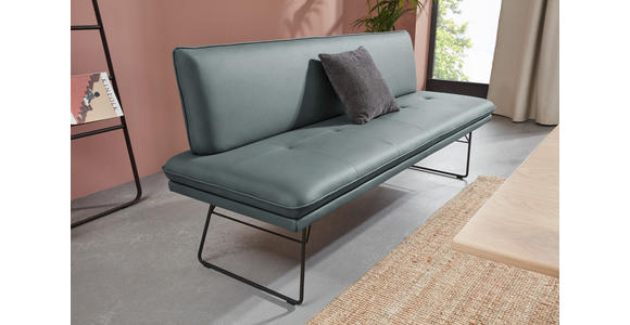 SITZBANK in Metall, Textil Schwarz, Graublau  - Graublau/Schwarz, Design, Textil/Metall (195/87/65cm) - Dieter Knoll