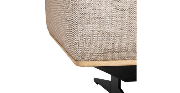 ECKSOFA Sandfarben Struktur - Sandfarben/Eichefarben, Design, Holz/Textil (305/163cm) - Novel