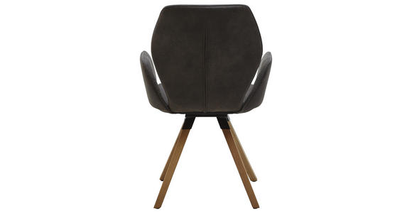 ARMLEHNSTUHL Mikrofaser Wildeiche massiv Anthrazit, Eichefarben - Eichefarben/Anthrazit, Design, Holz/Textil (62/91/59cm) - Valnatura