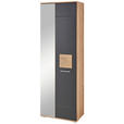 GARDEROBENSCHRANK in 65/195/38 cm - Chromfarben/Schwarz, Basics, Holzwerkstoff/Metall (65/195/38cm) - Xora