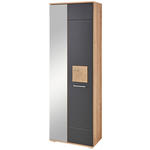 GARDEROBENSCHRANK  in 65/195/38 cm  - Chromfarben/Schwarz, Basics, Holzwerkstoff/Metall (65/195/38cm) - Xora