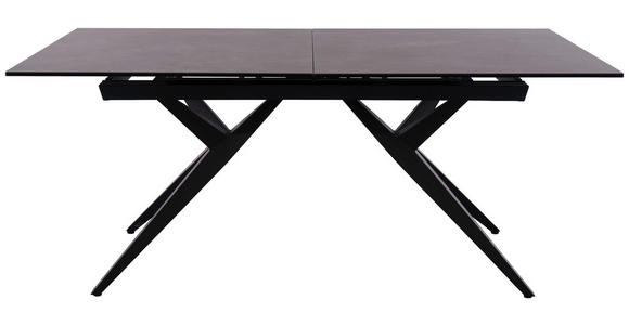 ESSTISCH in Metall, Glas, Keramik 180-230/95/76 cm - Schwarz/Grau, Design, Glas/Keramik (180-230/95/76cm) - Novel