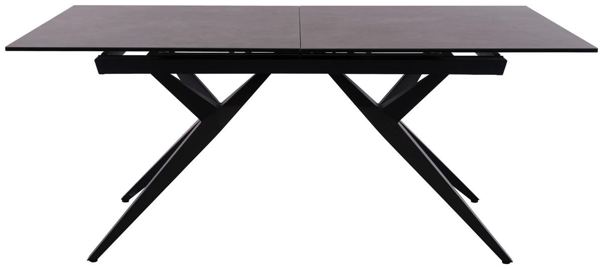 ESSTISCH in Metall, Glas, Keramik 180-230/95/76 cm  - Schwarz/Grau, Design, Glas/Keramik (180-230/95/76cm) - Novel