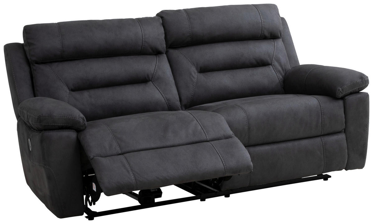 SOFFA i mikrofiber grå  - grå/svart, Klassisk, trä/textil (198/99/94cm) - Cantus