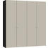 FALTTÜRENSCHRANK 2-türig Sandfarben, Schwarz - Sandfarben/Silberfarben, Design, Glas/Holzwerkstoff (202,5/220/58,5cm) - Jutzler FALTTÜRENSCHRANK 2-türig Sandfarben, Schwarz - Sandfarben/Silberfarben, Design, Glas/Holzwerkstoff (202,5/220/58,5cm) - Jutzler