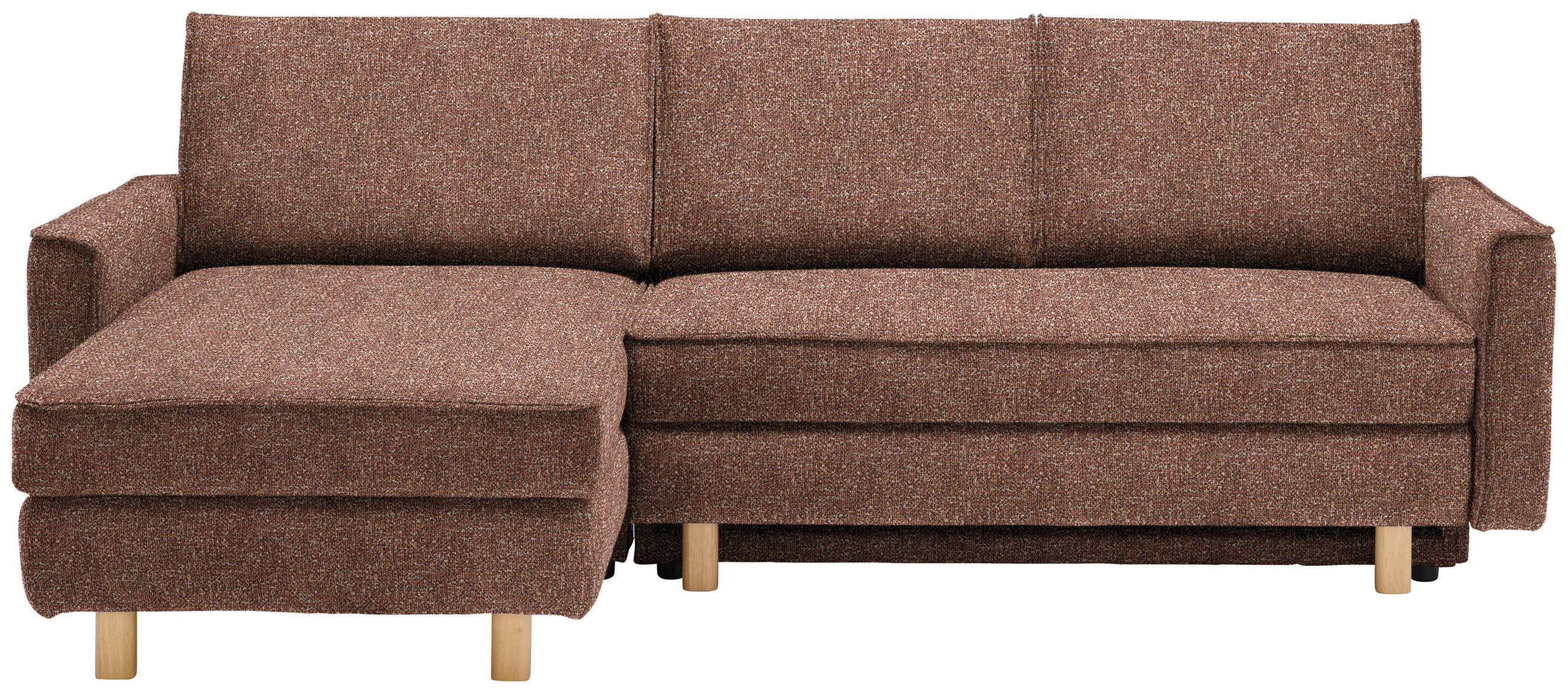 ECKSOFA  in Mikrovelours Terracotta  170/237 cm  - Eichefarben/Terracotta, KONVENTIONELL, Holz/Textil (170/237cm) - Sedda