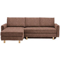 ECKSOFA  in Mikrovelours Terracotta  170/237 cm  - Eichefarben/Terracotta, KONVENTIONELL, Holz/Textil (170/237cm) - Sedda