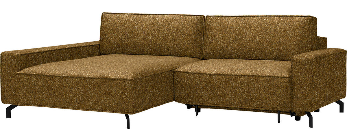 ECKSOFA  in Mikrofaser Senfgelb  164/246 cm  - Senfgelb/Schwarz, Design, Textil/Metall (164/246cm) - Sedda