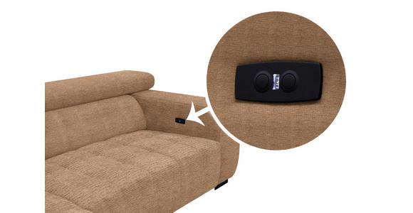ECKSOFA in Webstoff Orange 182/279 cm - Schwarz/Orange, KONVENTIONELL, Textil/Metall (182/279cm) - Hom`in
