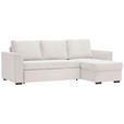 ECKSOFA Weiß Cord, Velours  - Schwarz/Weiß, Design, Kunststoff/Textil (243/155cm) - Xora