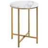 BEISTELLTISCH 39/39/53 cm Weiß, Goldfarben rund  - Goldfarben/Weiß, Trend, Holzwerkstoff/Metall (39/39/53cm)