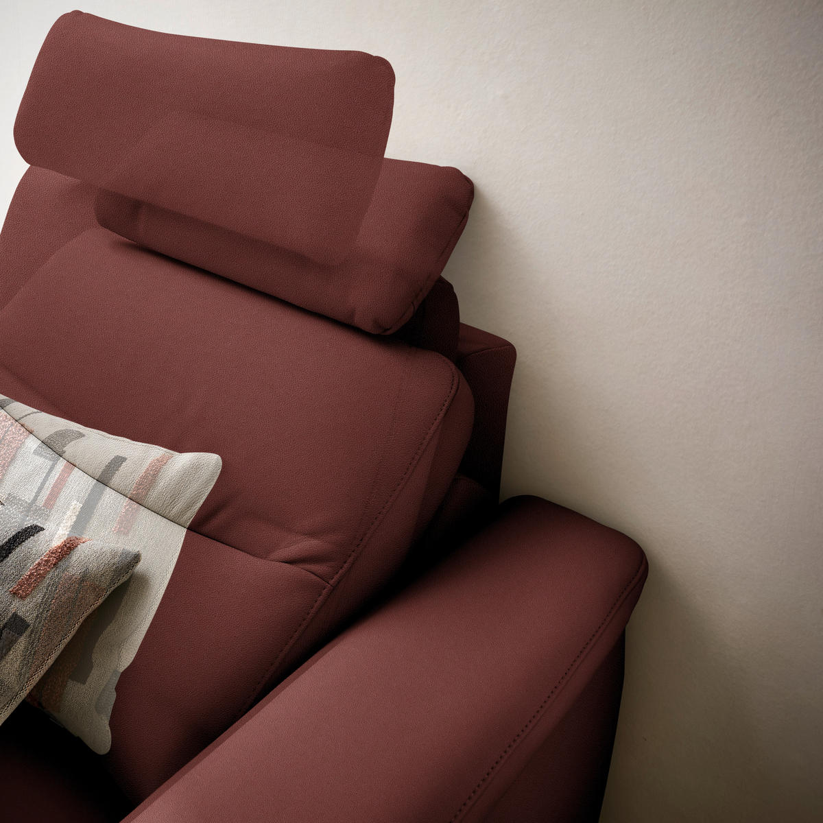 ECKSOFA  in Echtleder Rotbraun  249/280 cm  - Rotbraun/Anthrazit, Design, Leder/Metall (249/280cm) - Himolla Komfortklass