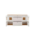 SIDEBOARD Balkeneiche furniert Weiß, Eiche Bianco Einlegeböden  - Eiche Bianco/Anthrazit, Design, Glas/Holz (180/92/44cm) - Novel