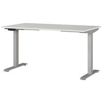 SCHREIBTISCH höhenverstellbar  - Silberfarben/Hellgrau, MODERN, Holzwerkstoff/Metall (140/80/72-118cm) - Novel