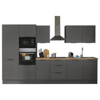 KÜCHENBLOCK   in Graphitfarben  - Schwarz/Graphitfarben, Basics, Holzwerkstoff/Metall (340/211/60cm) - Carryhome