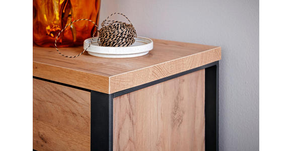 ECKSCHREIBTISCH 147/120/76 cm in Anthrazit, Eichefarben - Eichefarben/Anthrazit, MODERN, Holzwerkstoff/Metall (147/120/76cm) - Novel