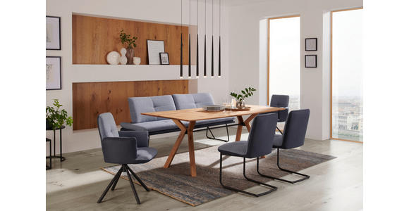 SCHWINGSTUHL Flachgewebe Blau, Schwarz - Blau/Schwarz, Design, Textil/Metall (50/87/59cm) - Dieter Knoll