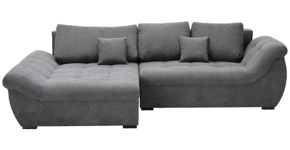 ECKSOFA Grau Flachgewebe - Schwarz/Grau, Design, Kunststoff/Textil (175/278cm) - Xora