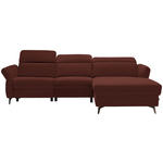 ECKSOFA Braun Echtleder  - Schwarz/Braun, Natur, Leder/Metall (285/199cm) - Valnatura