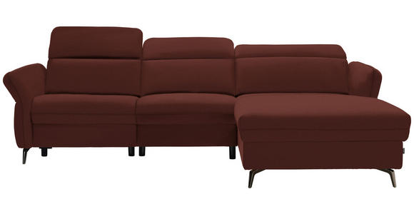 ECKSOFA in Echtleder Braun  - Schwarz/Braun, Natur, Leder/Metall (285/199cm) - Valnatura