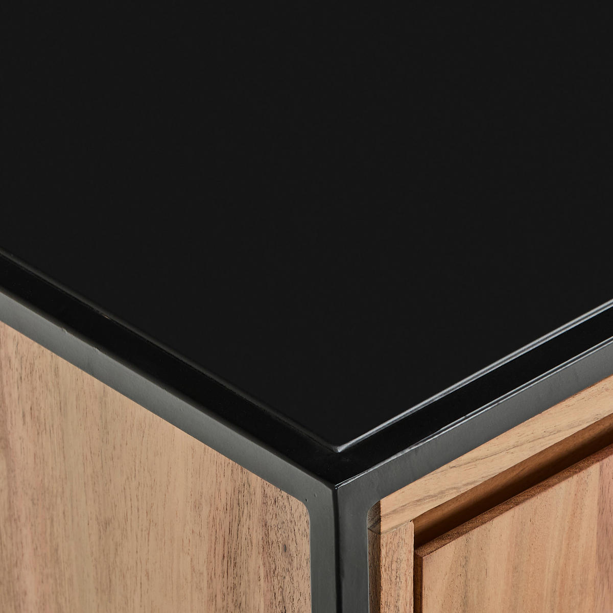 LOWBOARD  in 160/40/50 cm  - Schwarz/Naturfarben, Design, Holz/Metall (160/40/50cm) - Livetastic