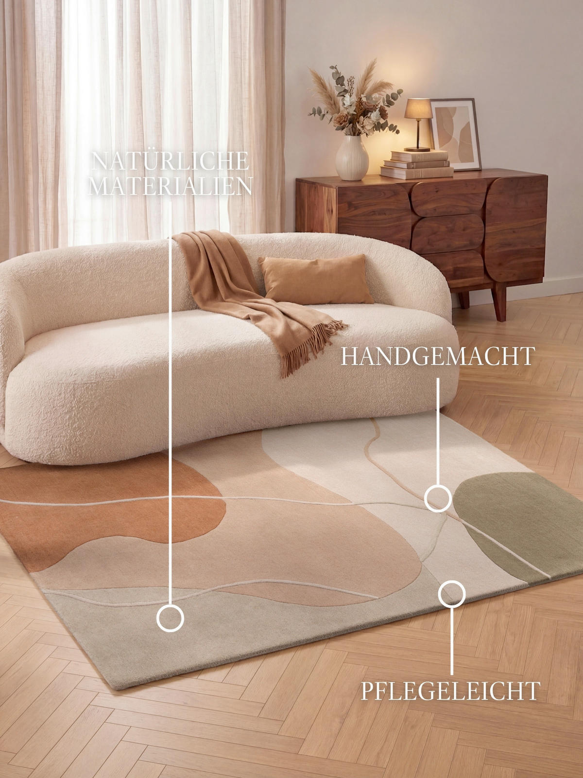 WOLLTEPPICH 120/170 cm Kollektion 1876 Arteo Creme, Rosa rechteckig  - Creme/Rosa, Basics, Textil (120/170cm) - Villeroy & Boch