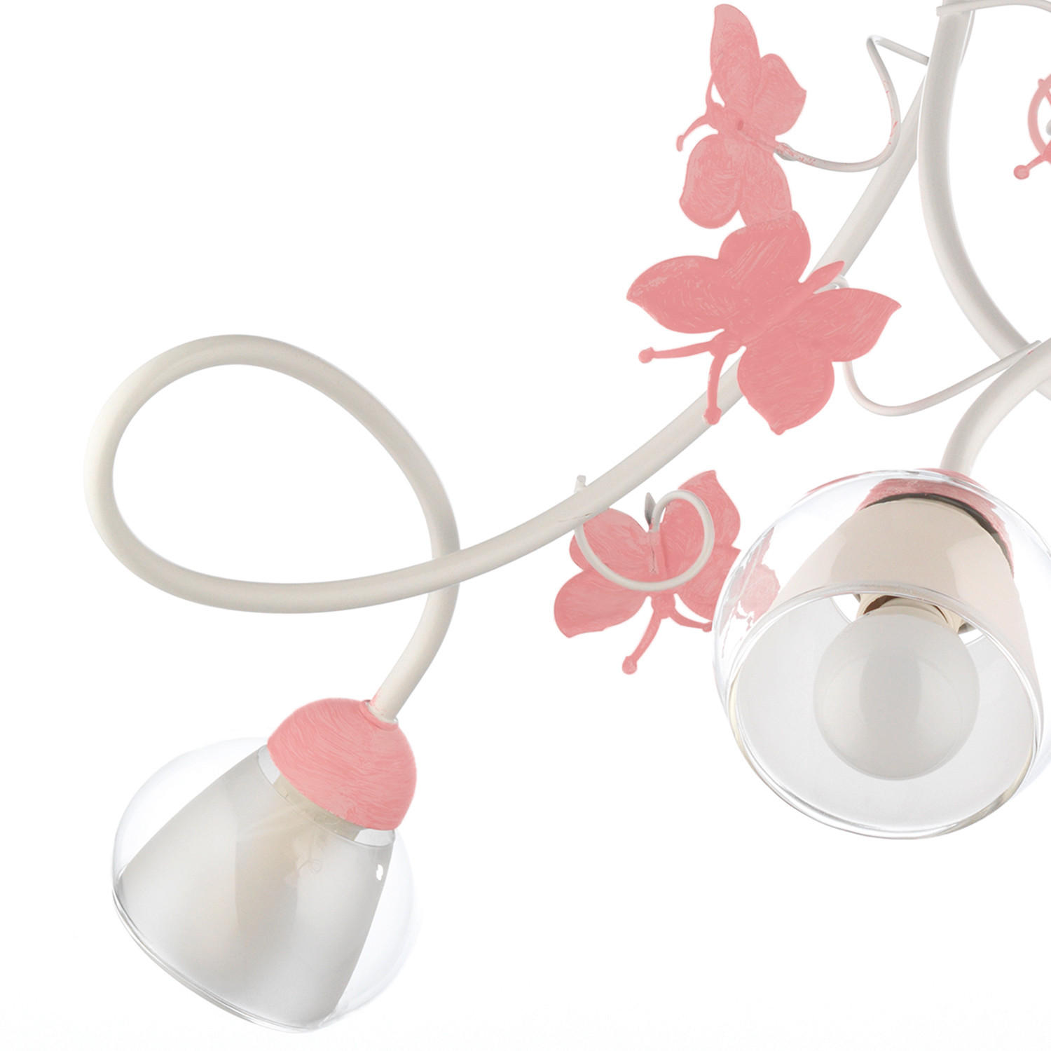 KINDERHÄNGELEUCHTE 65/80 cm   - Pink/Weiß, Basics, Glas/Metall (65/80cm)