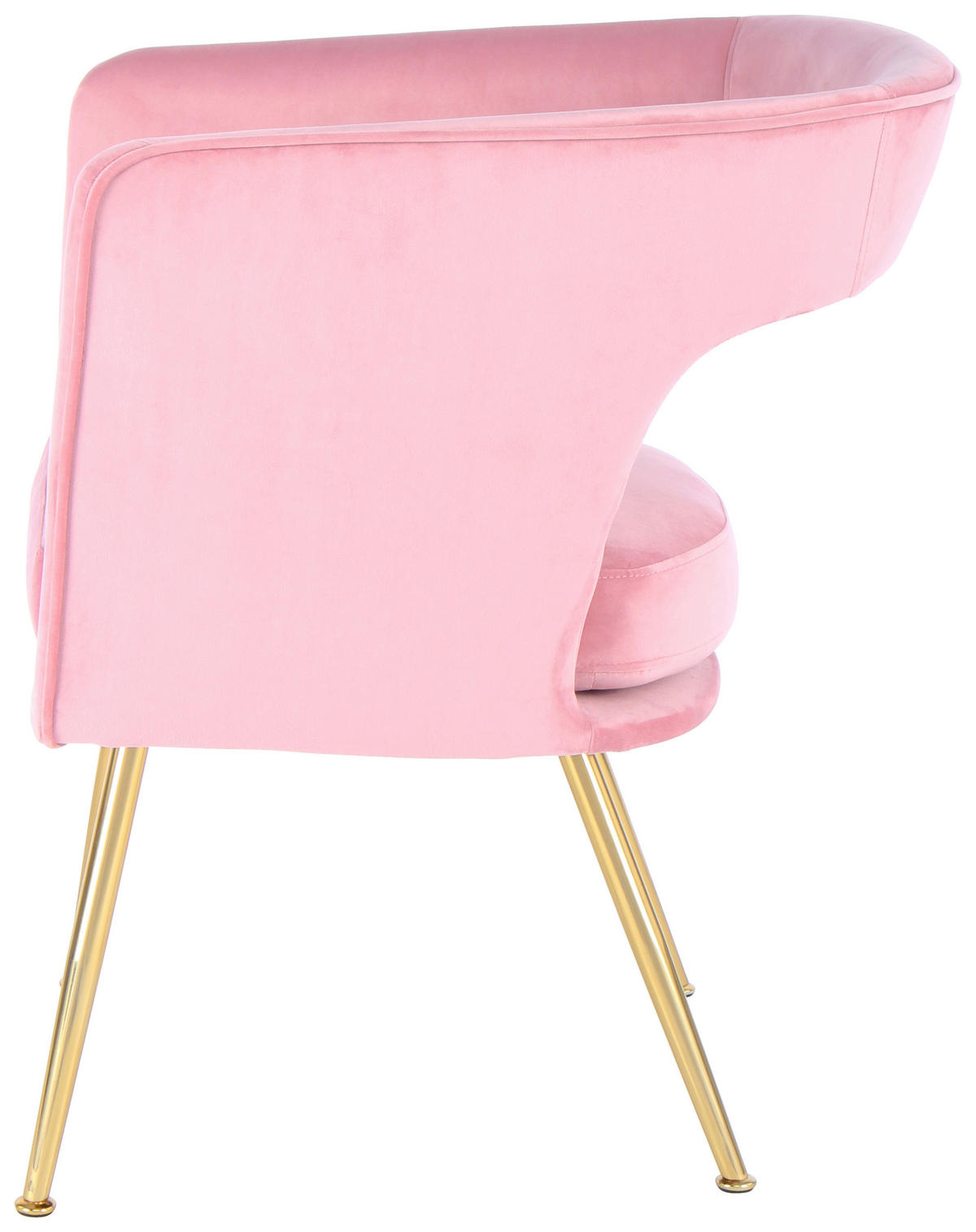 ARMLEHNSTUHL  in Samt  - Goldfarben/Rosa, MODERN, Textil/Metall (60/77/63cm) - Kayoom