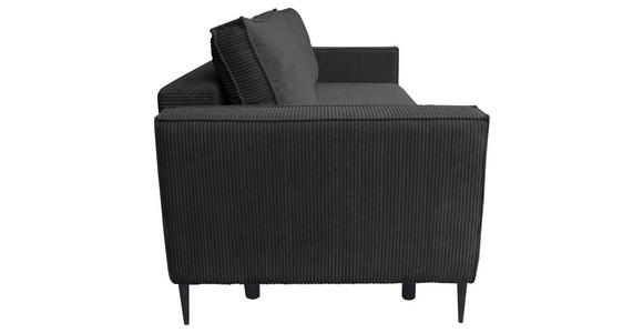 SCHLAFSOFA Cord Graphitfarben - Schwarz/Graphitfarben, KONVENTIONELL, Textil/Metall (222/93/98cm) - Carryhome