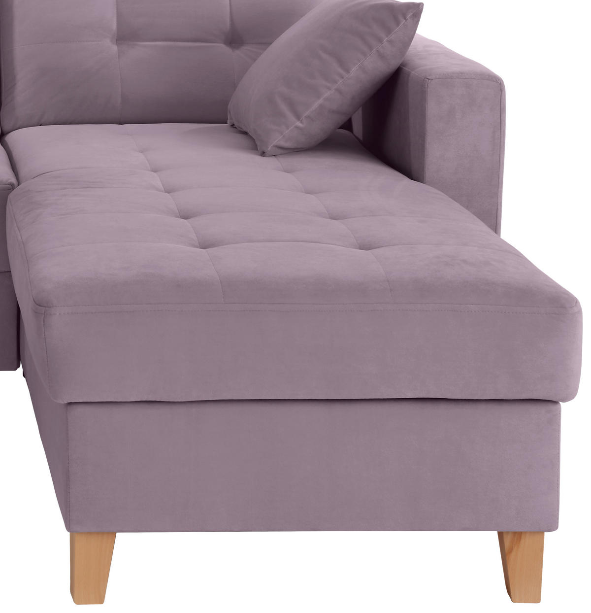 ECKSOFA Flieder Samt  - Flieder/Naturfarben, Design, Holz/Textil (231/160cm) - Livetastic