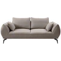 2-SITZER-SOFA Webstoff Hellbraun  - Hellbraun/Schwarz, Modern, Textil/Metall (208/86/118cm) - MID.YOU