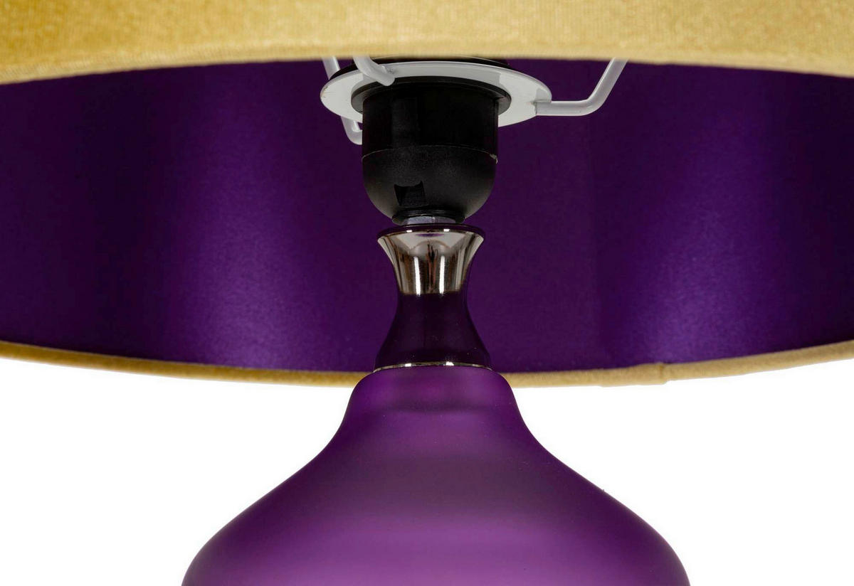 TISCHLEUCHTE   - Gelb/Lila, Basics, Glas/Textil (40/70/40cm)