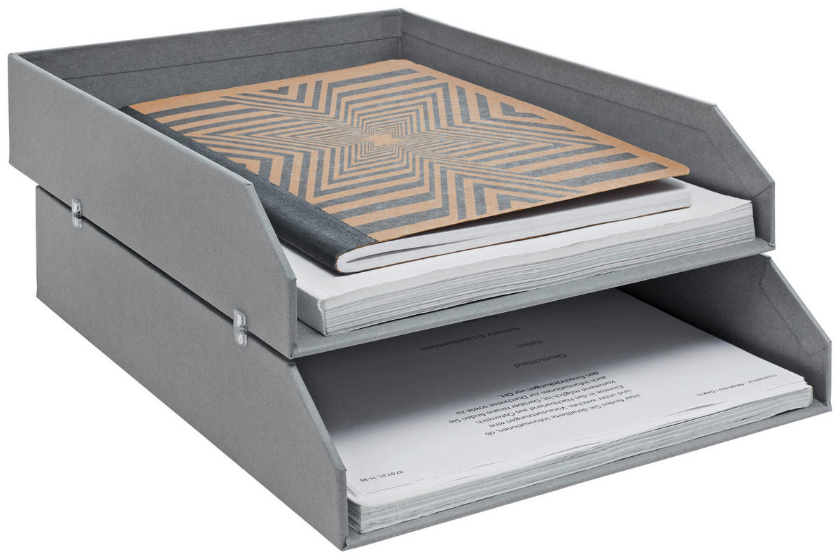 BRIEFABLAGE  in Grau  - Grau, Basics, Karton/Papier (23/31/6cm)