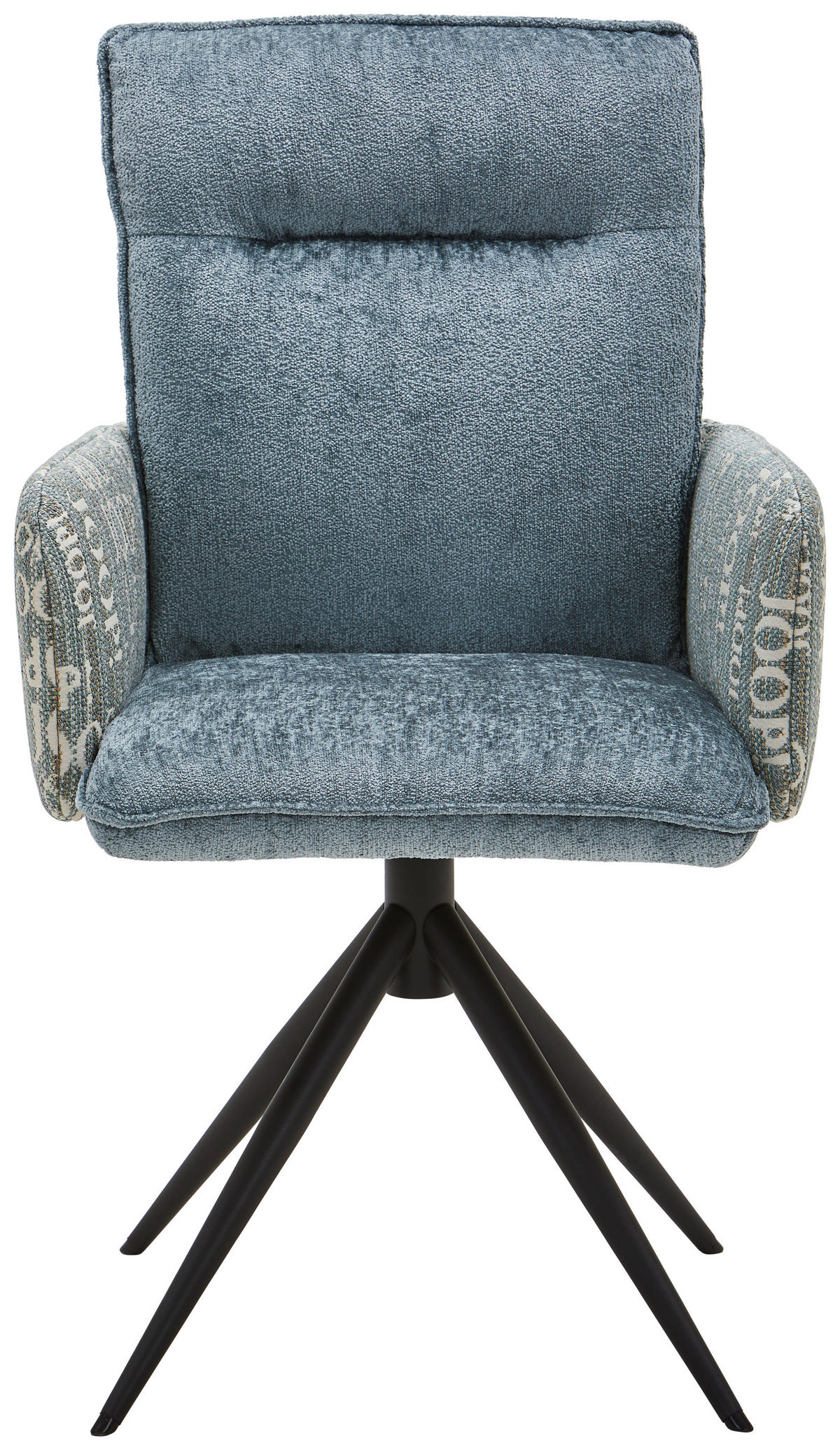 ARMLEHNSTUHL  in Stahl Chenille, Flachgewebe  - Graublau/Schwarz, Design, Textil/Metall (59/91/64cm) - Joop!