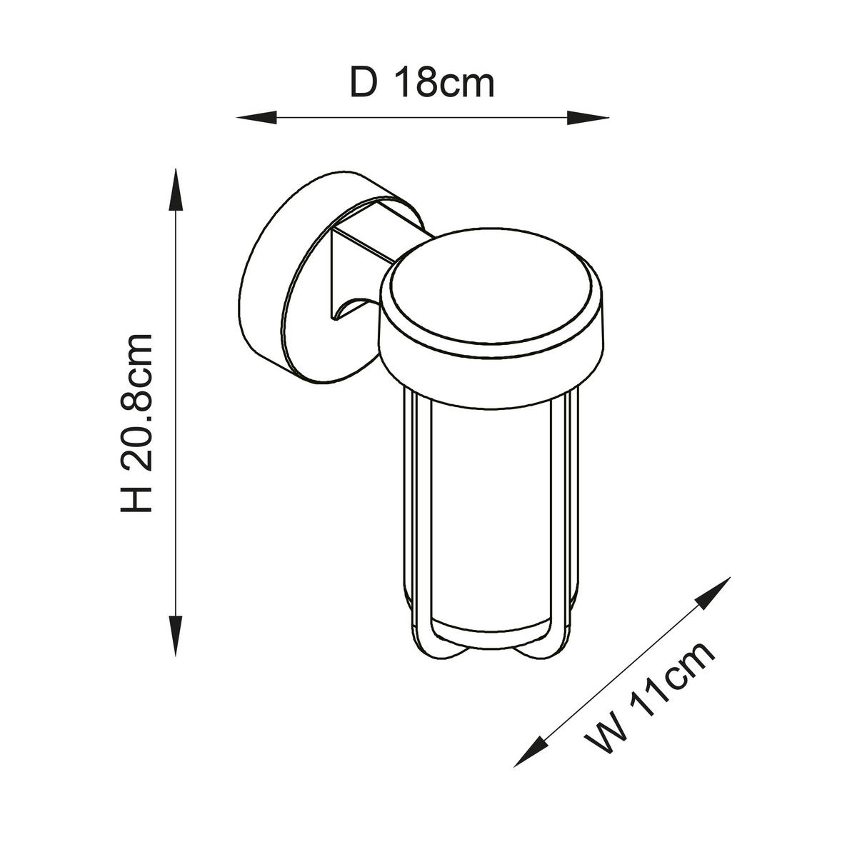 AUßENWANDLEUCHTE 11/18/20,8 cm   - Klar/Schwarz, Basics, Glas/Metall (11/18/20,8cm) - ENDON