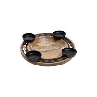 ADVENTSKRANZ  - Naturfarben, Basics, Holz/Metall (30/7cm) - X-Mas