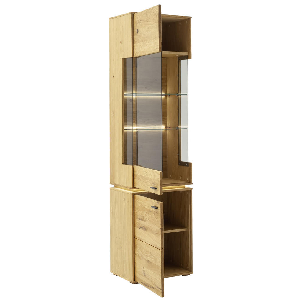 Thumbnail - Mid.you Vitrine, Wildeiche, Holz, Glas, Wildeiche, massiv,furniert, teilmassiv,furniert, massiv, teilmassiv,massiv, 5 Fä...