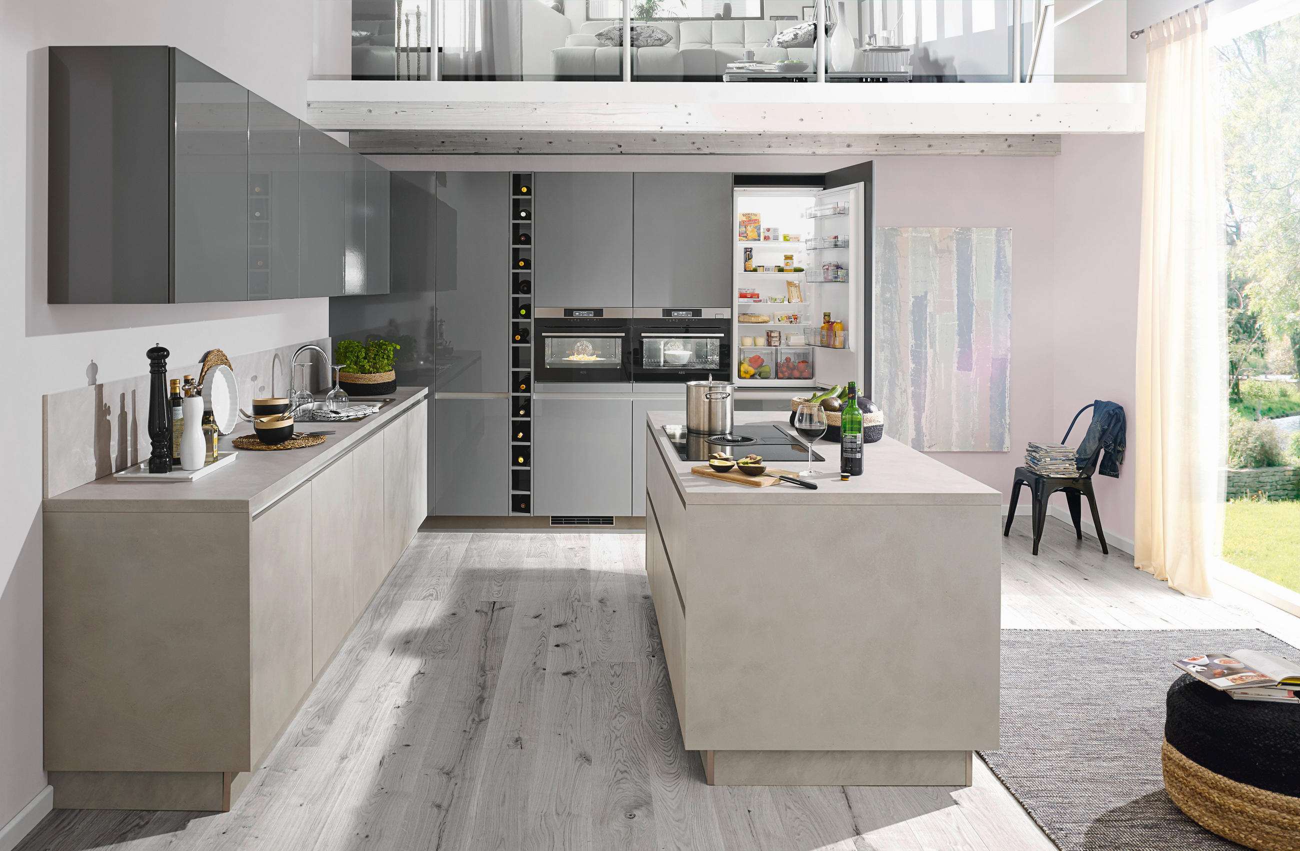 EINBAUKÜCHE NOVA LACK  - Grau, Basics, Holzwerkstoff - Nolte Küchen