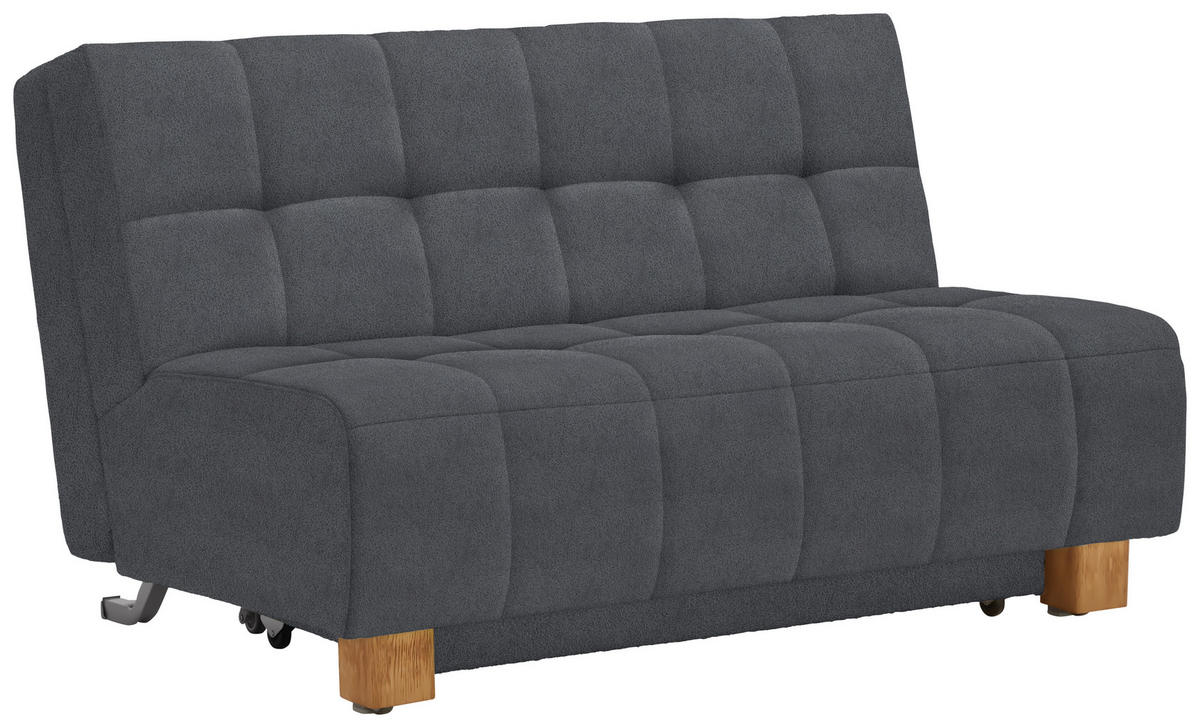 SCHLAFSOFA in Flachgewebe Dunkelgrau  - Dunkelgrau/Naturfarben, MODERN, Holz/Textil (145/92/102cm) - Novel