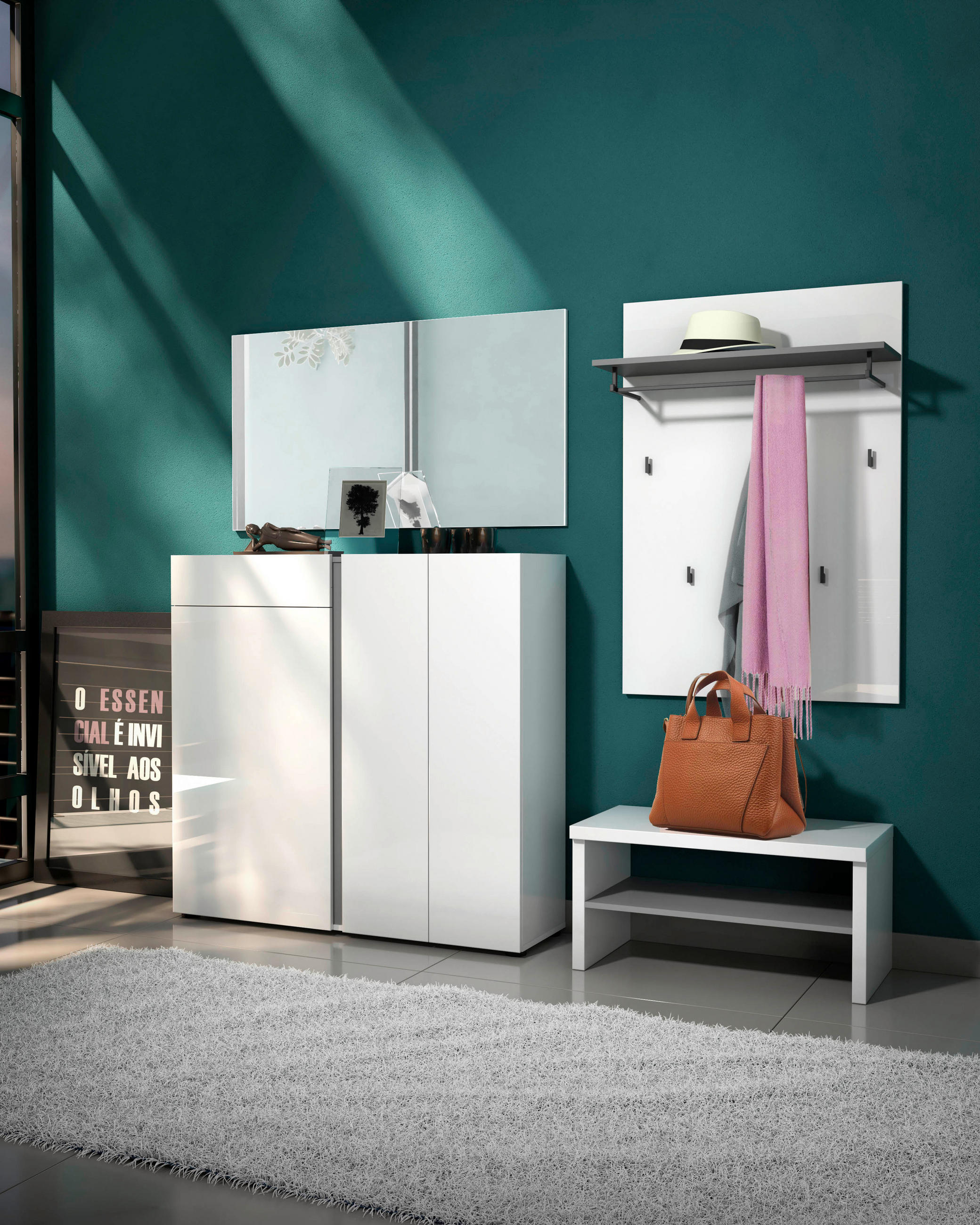GARDEROBENPANEEL ATRIUM - Weiß, Design, Holzwerkstoff (80/115/28cm) - Xora