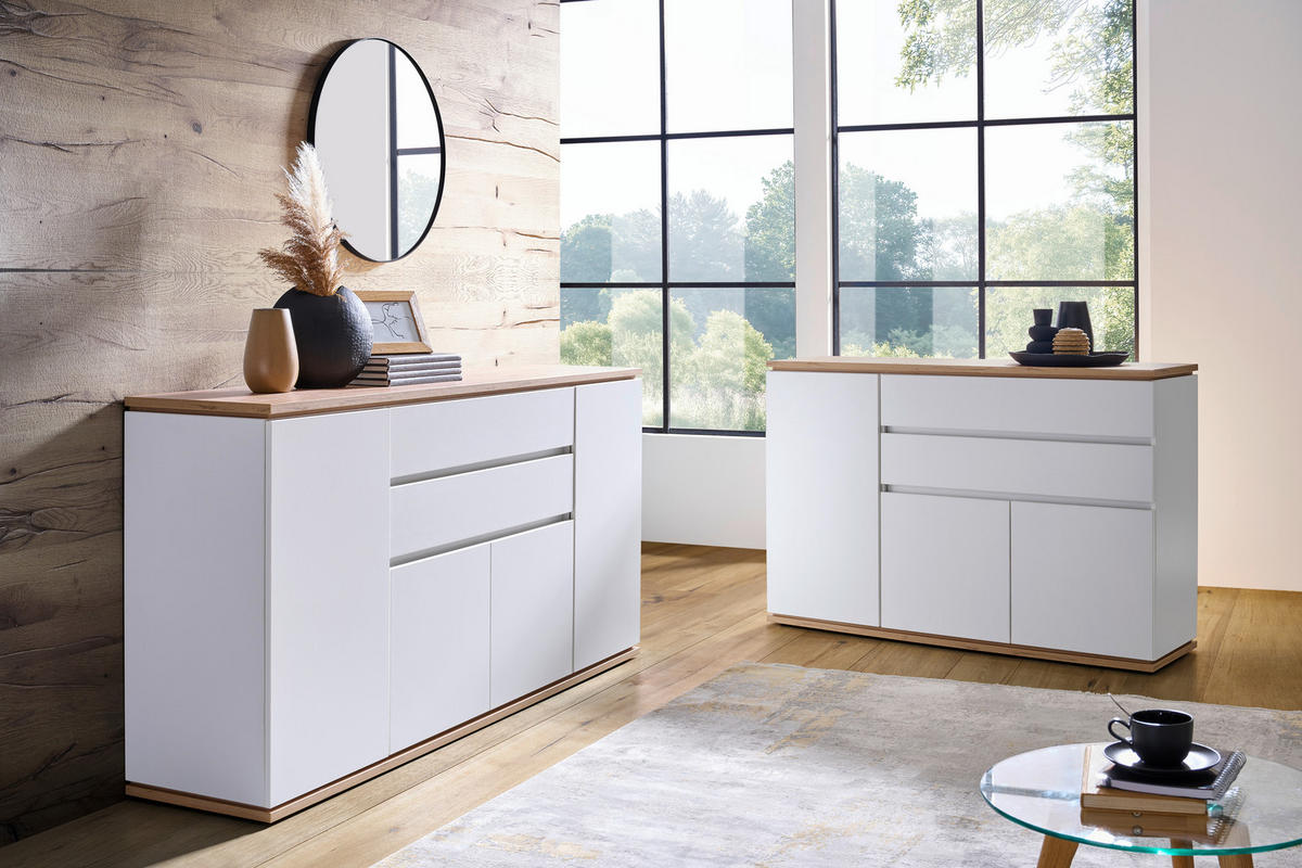 SIDEBOARD  in 139/93/42 cm  - Schwarz/Weiß, MODERN, Holzwerkstoff/Kunststoff (139/93/42cm) - Xora