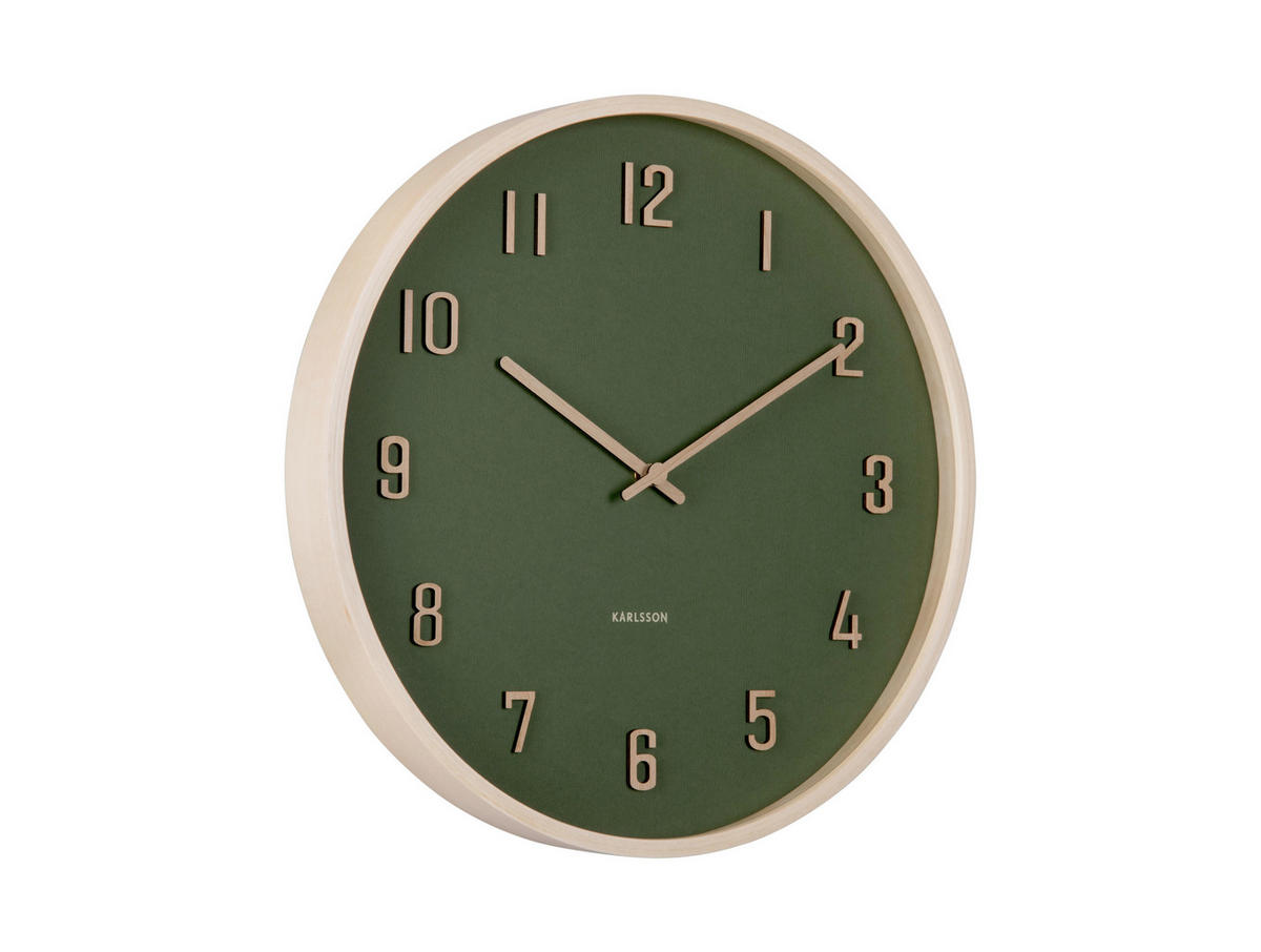 WANDUHR Nervadura Dunkelgrün  - Dunkelgrün, Basics, Holzwerkstoff (41cm) - Karlsson